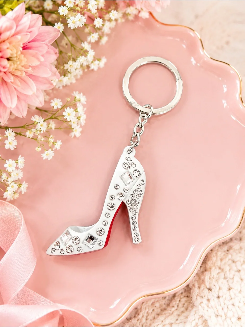 Crystal High Heel Keychain Bag Charm